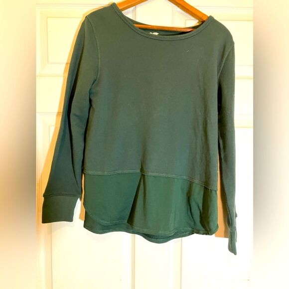 Avia Tops - Avia Hunter Green blouse, sheer detail, tie back, excellent condition, size S